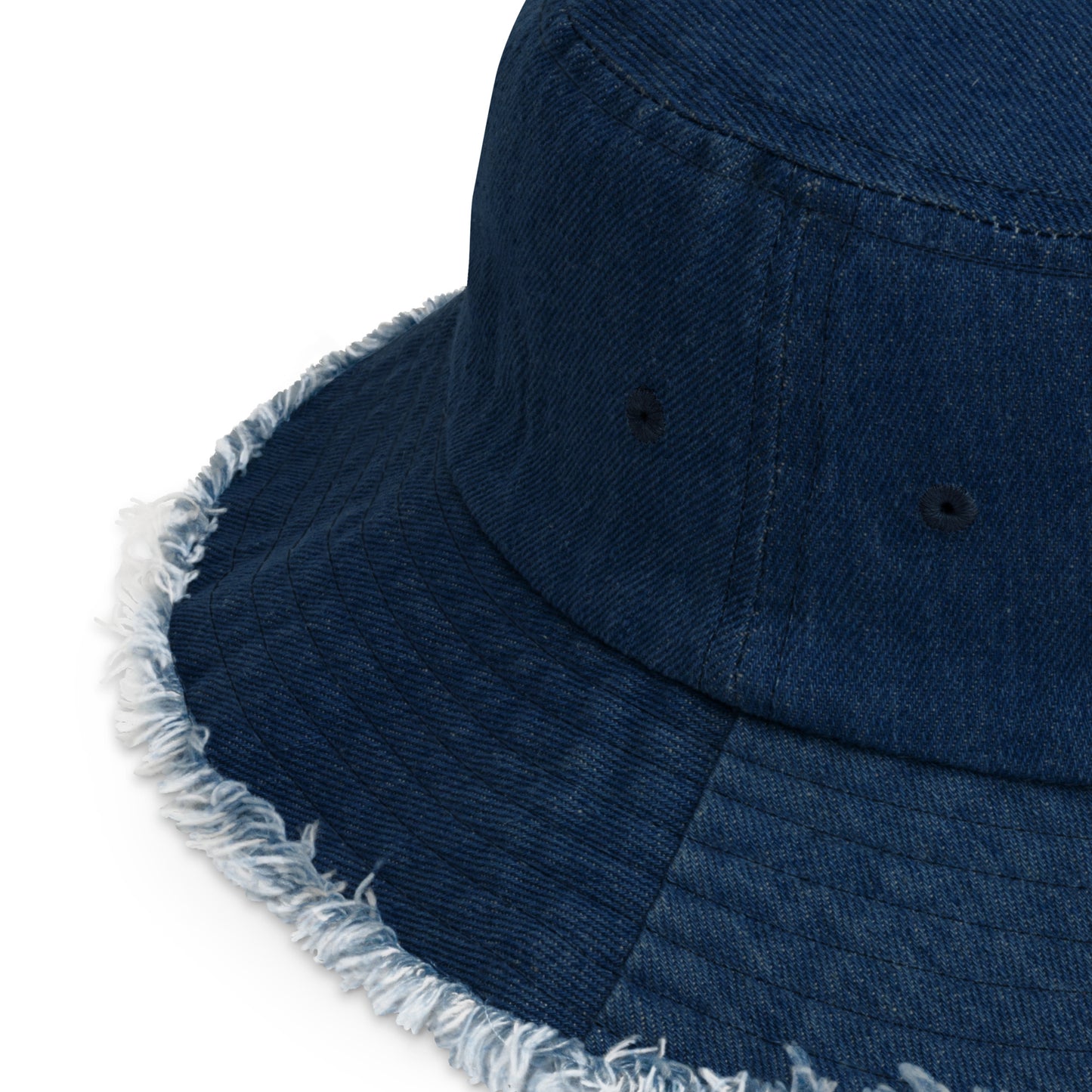 WILD Distressed denim bucket hat