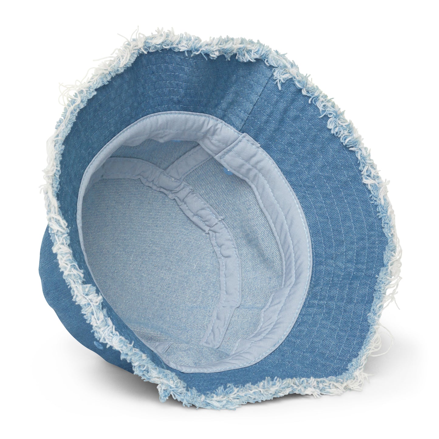 WILD Distressed denim bucket hat