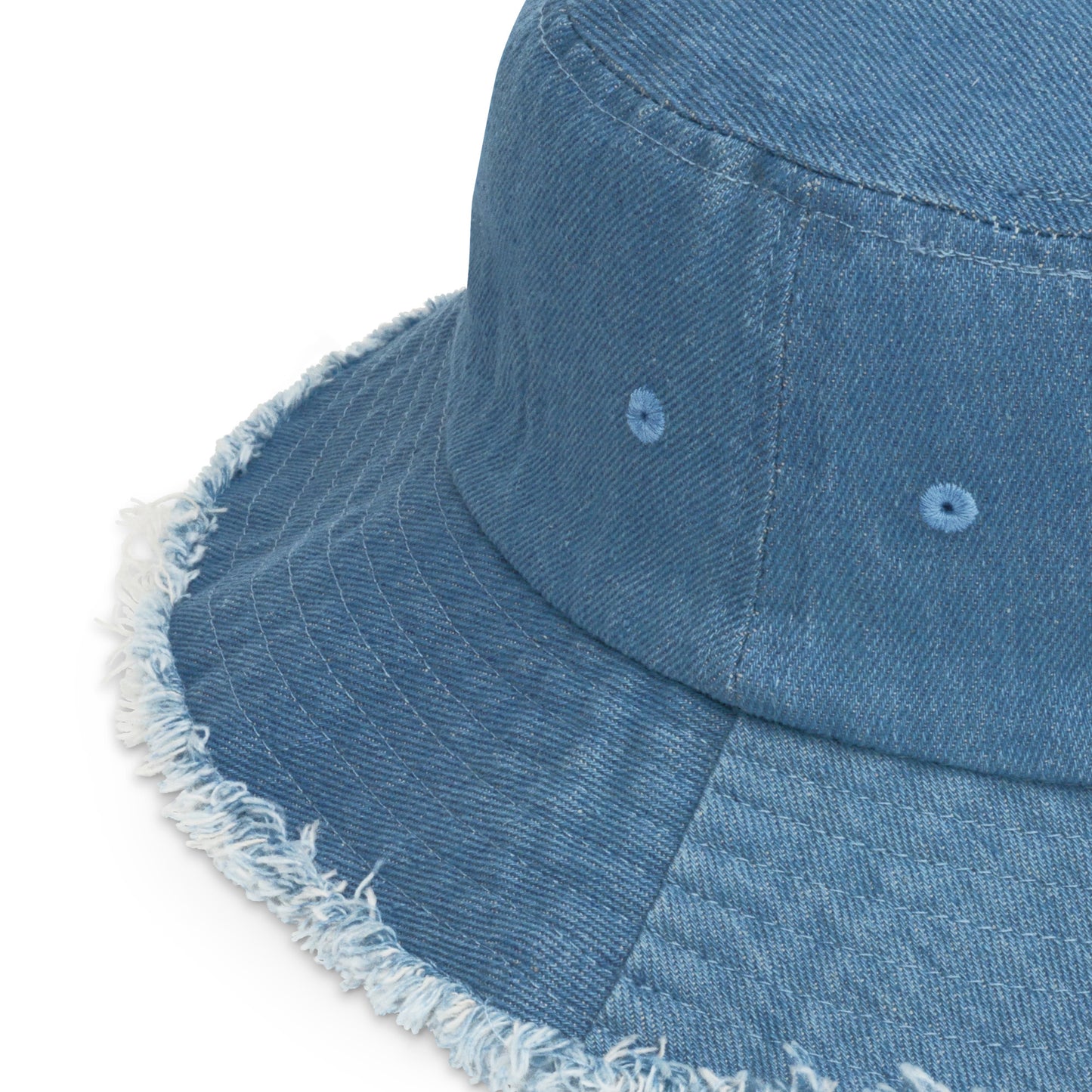 WILD Distressed denim bucket hat